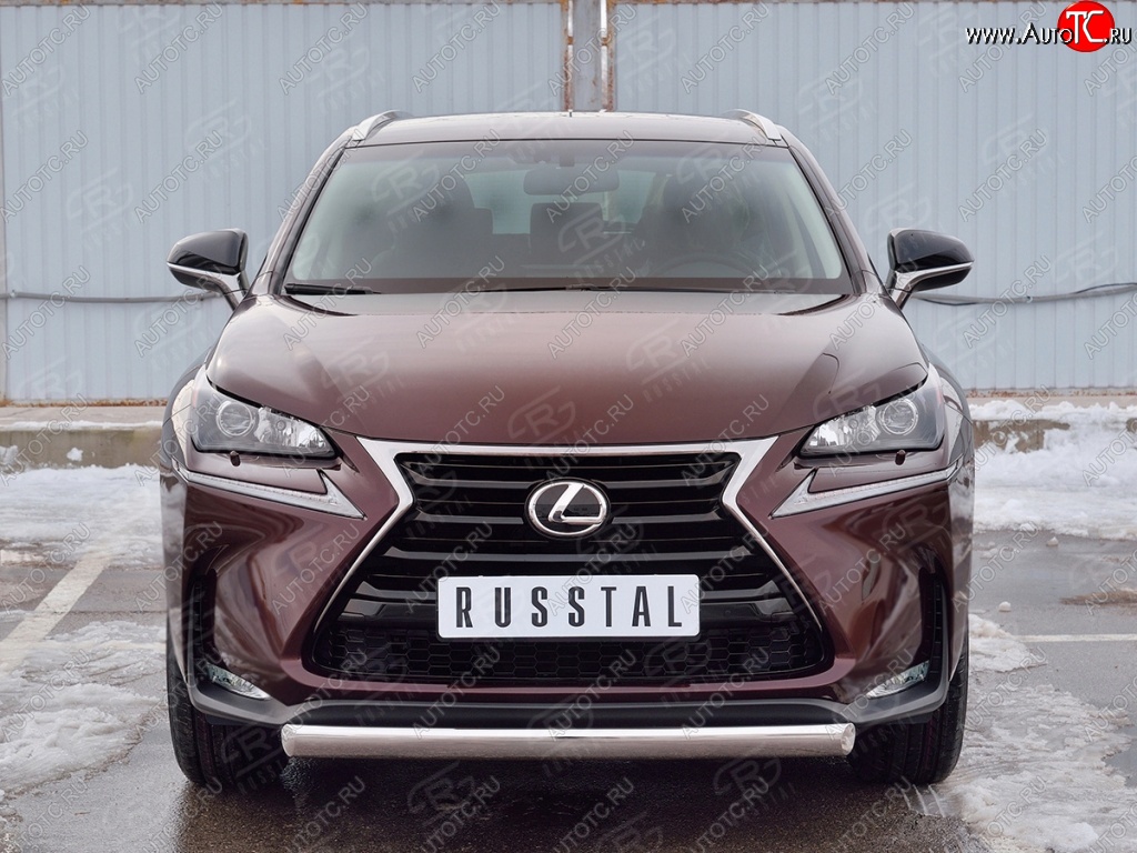 11 599 р. Защита переднего бампера (Ø75х42 мм, нержавейка) Russtal Lexus NX200 Z10 дорестайлинг (2014-2017)  с доставкой в г. Чебоксары