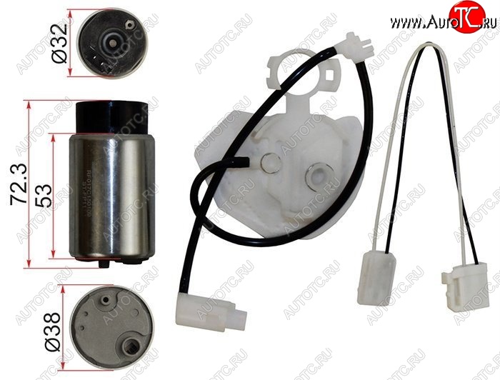 1 069 р. Насос топливный SAT (12V, 3BAR, 100L / H 2AZFE) Toyota Highlander XU40 дорестайлинг (2007-2010)  с доставкой в г. Чебоксары