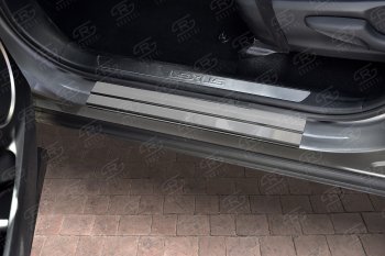 1 569 р. Накладки порожков салона Russtal Lexus NX200 Z10 дорестайлинг (2014-2017) (Нержавейка полированная)  с доставкой в г. Чебоксары. Увеличить фотографию 2