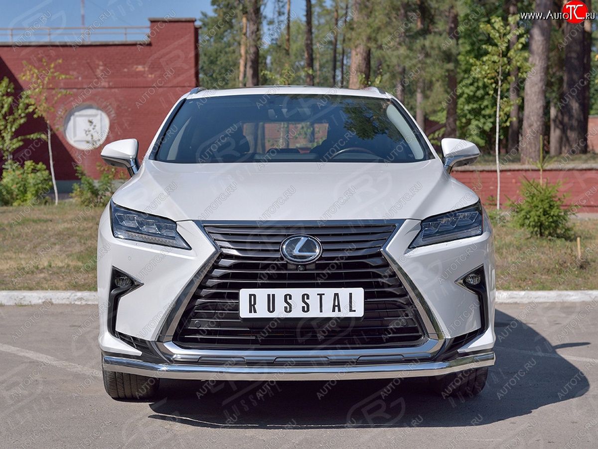 19 299 р. Защита переднего бампера (Ø63 мм, нержавейка, кроме F-Sport) SLITKOFF  Lexus RX350L  AL20 (2017-2022) дорестайлинг, рестайлинг  с доставкой в г. Чебоксары
