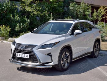 19 299 р. Защита переднего бампера (Ø63 мм, нержавейка, кроме F-Sport) SLITKOFF  Lexus RX350L  AL20 (2017-2022) дорестайлинг, рестайлинг  с доставкой в г. Чебоксары. Увеличить фотографию 2