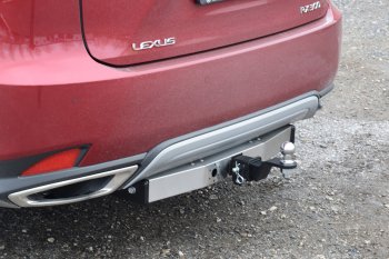 17 849 р. Фаркоп Petroil Tuning (съемный квадрат, с нержавеющей пластиной, кроме F-Sport) Lexus RX350L AL20 рестайлинг (2019-2022)  с доставкой в г. Чебоксары. Увеличить фотографию 2