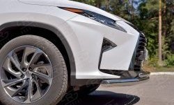 19 549 р. Защита переднего бампера (2 трубыØ63 и 42 мм, нержавейка) SLITKOFF Lexus RX 200T AL20 дорестайлинг (2015-2017)  с доставкой в г. Чебоксары. Увеличить фотографию 3