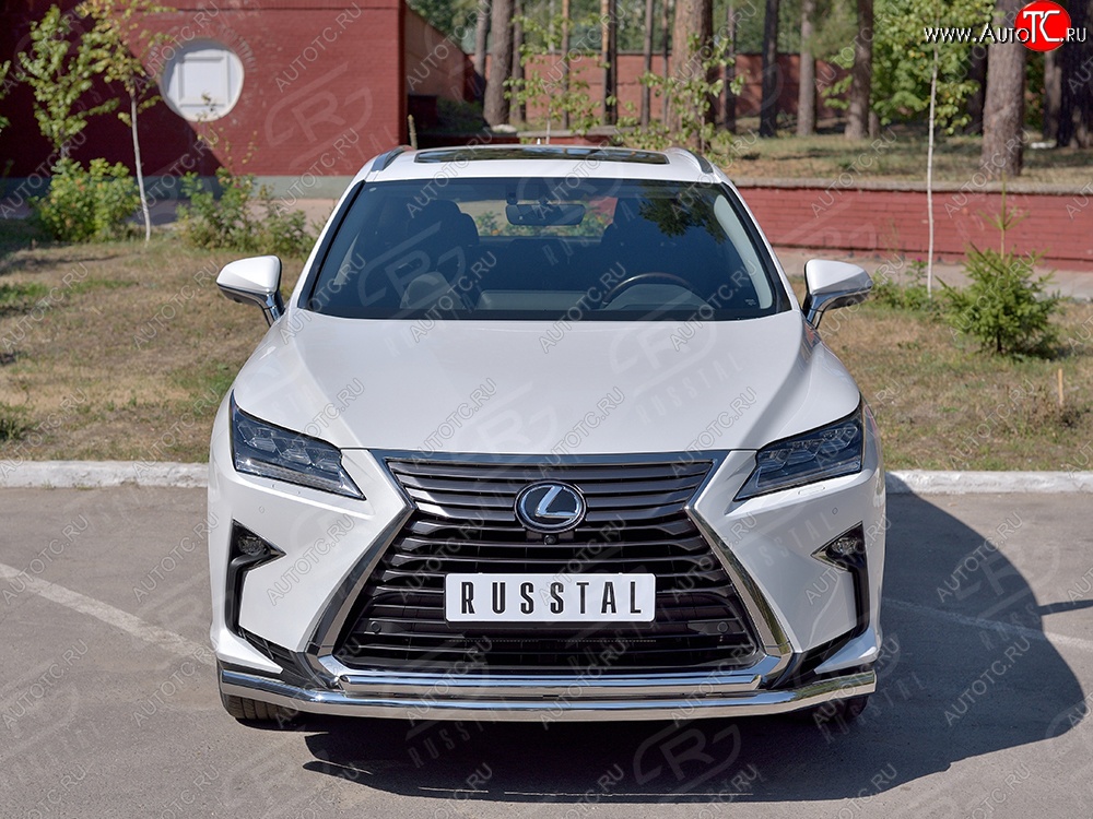 19 549 р. Защита переднего бампера (2 трубыØ63 и 42 мм, нержавейка) SLITKOFF Lexus RX 200T AL20 дорестайлинг (2015-2017)  с доставкой в г. Чебоксары