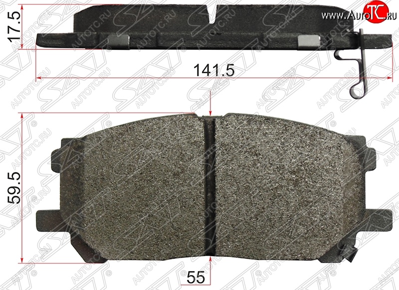 999 р. Колодки тормозные SAT (передние) Toyota Highlander XU40 дорестайлинг (2007-2010)  с доставкой в г. Чебоксары
