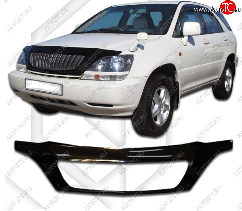 2 799 р. Дефлектор капота (exclusive) CA-Plastiс Lexus RX300 XU10 дорестайлинг (1995-2001) (серия Classic черный, Без надписи)  с доставкой в г. Чебоксары