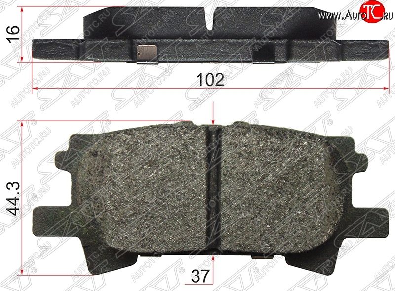 519 р. Колодки тормозные SAT (задние) Toyota Highlander XU40 дорестайлинг (2007-2010)  с доставкой в г. Чебоксары