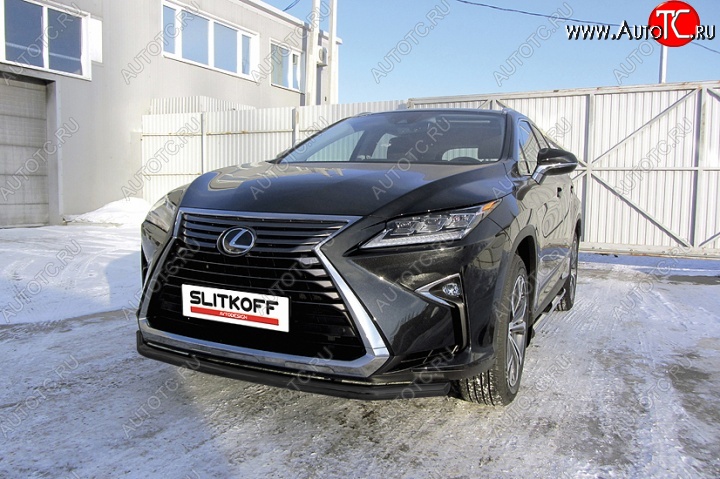 13 199 р. Защита переднего бампер Slitkoff Lexus RX350 AL20 дорестайлинг (2015-2019) (Цвет: серебристый)  с доставкой в г. Чебоксары