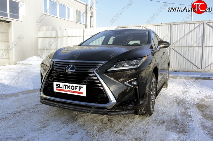 14 749 р. Защита переднего бампер Slitkoff Lexus RX350 AL20 дорестайлинг (2015-2019) (Цвет: серебристый)  с доставкой в г. Чебоксары
