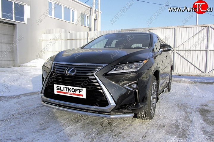 16 999 р. Одинарная защита переднего бампера диаметром 57 мм Slitkoff Lexus RX350 AL20 дорестайлинг (2015-2019) (Нержавейка, Полированная)  с доставкой в г. Чебоксары