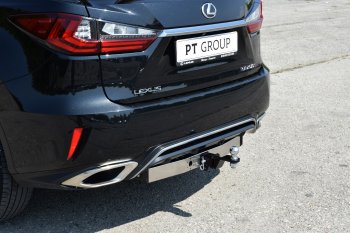 17 849 р. Фаркоп Petroil Tuning (съемный квадрат, с нержавеющей пластиной, F-Sport, кроме Long) Lexus RX350 AL20 дорестайлинг (2015-2019)  с доставкой в г. Чебоксары. Увеличить фотографию 4