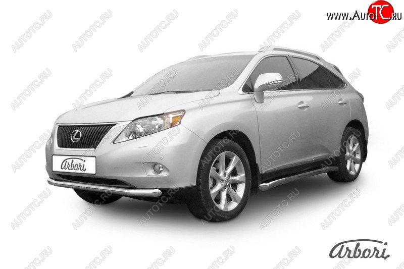 20 879 р. Защита переднего бампера Arbori (нержавейка, 1 труба d76 mm). Lexus RX350 AL10 дорестайлинг (2008-2012)  с доставкой в г. Чебоксары