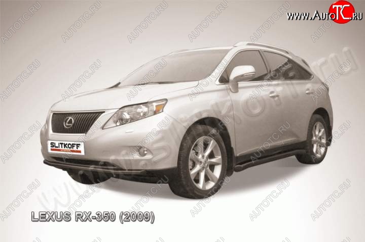 13 199 р. Защита переднего бампер Slitkoff Lexus RX350 AL10 дорестайлинг (2008-2012) (Цвет: серебристый)  с доставкой в г. Чебоксары