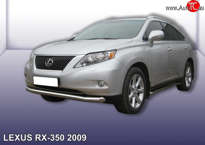 19 299 р. Одинарная защита переднего бампера диаметром 76 мм Slitkoff  Lexus RX350  AL10 (2008-2012) дорестайлинг (Нержавейка, Полированная)  с доставкой в г. Чебоксары