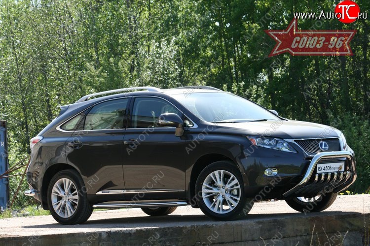 29 339 р. Защита переднего бампера Souz-96 (d76) Lexus RX450H AL10 дорестайлинг (2009-2012)  с доставкой в г. Чебоксары