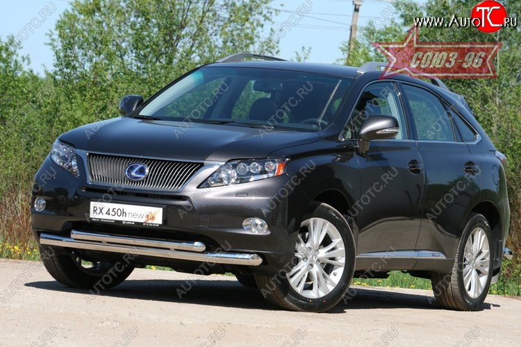 28 709 р. Защита переднего бампера двойная Souz-96 (d76/60) Lexus RX450H AL10 дорестайлинг (2009-2012)  с доставкой в г. Чебоксары