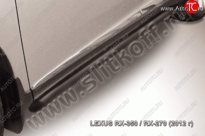 13 699 р. Защита порогов Slitkoff Lexus RX350 AL10 рестайлинг (2012-2015) (Цвет: серебристый)  с доставкой в г. Чебоксары