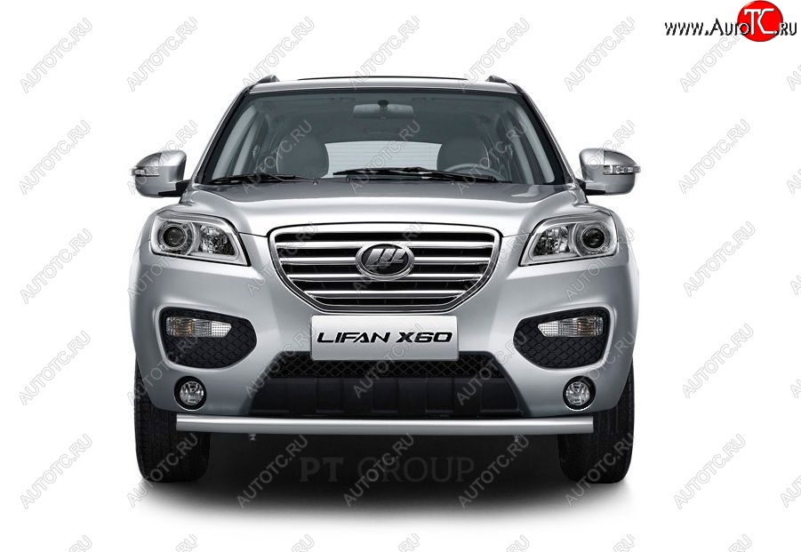 10 699 р. Защита переднего бампера (нержавейка Ø63 мм) Petroil Tuning  Lifan X60 (2011-2016) дорестайлинг, 1-ый рестайлинг  с доставкой в г. Чебоксары