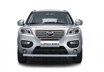 5 599 р. Защита переднего бампера (сталь с покрытием, Ø63 мм) Petroil Tuning  Lifan X60 (2011-2016) дорестайлинг, 1-ый рестайлинг (Цвет: Черный (Шагрень))  с доставкой в г. Чебоксары. Увеличить фотографию 4