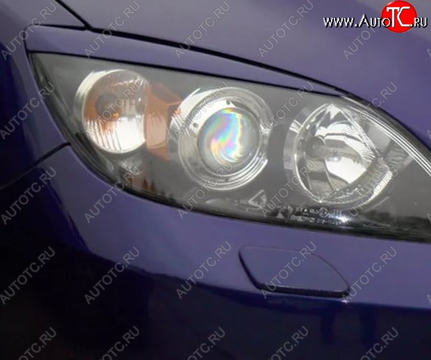 1 149 р. Реснички на фары Tuning-Sport v1 (короткие) Mazda 3/Axela BK дорестайлинг, хэтчбэк (2003-2006) (Неокрашенные)  с доставкой в г. Чебоксары