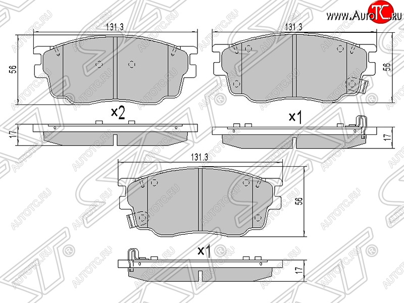 979 р. Колодки тормозные SAT (передние) Mazda 6 GG лифтбэк рестайлинг (2005-2008)  с доставкой в г. Чебоксары