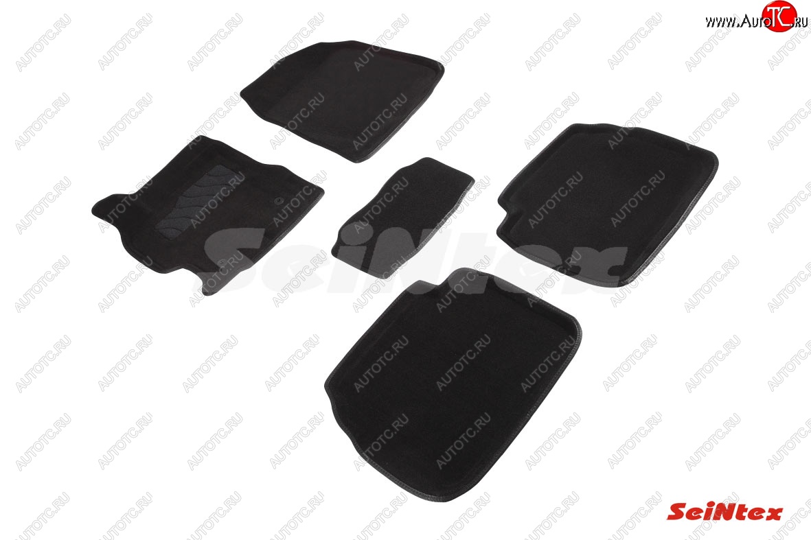 5 249 р. Текстильные коврики в салон SEINTEX 3D Mazda 6 GH дорестайлинг лифтбэк (2007-2010) (черные)  с доставкой в г. Чебоксары