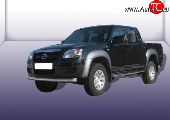 13 499 р. Одинарная защита переднего бампера диаметром 76 мм Slitkoff  Mazda BT-50 (2006-2011) (Нержавейка, Полированная)  с доставкой в г. Чебоксары