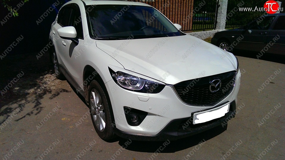 1 299 р. Реснички на фары Tuning-Sport v1 (широкие) Mazda CX-5 KE рестайлинг (2015-2017) (Неокрашенные)  с доставкой в г. Чебоксары