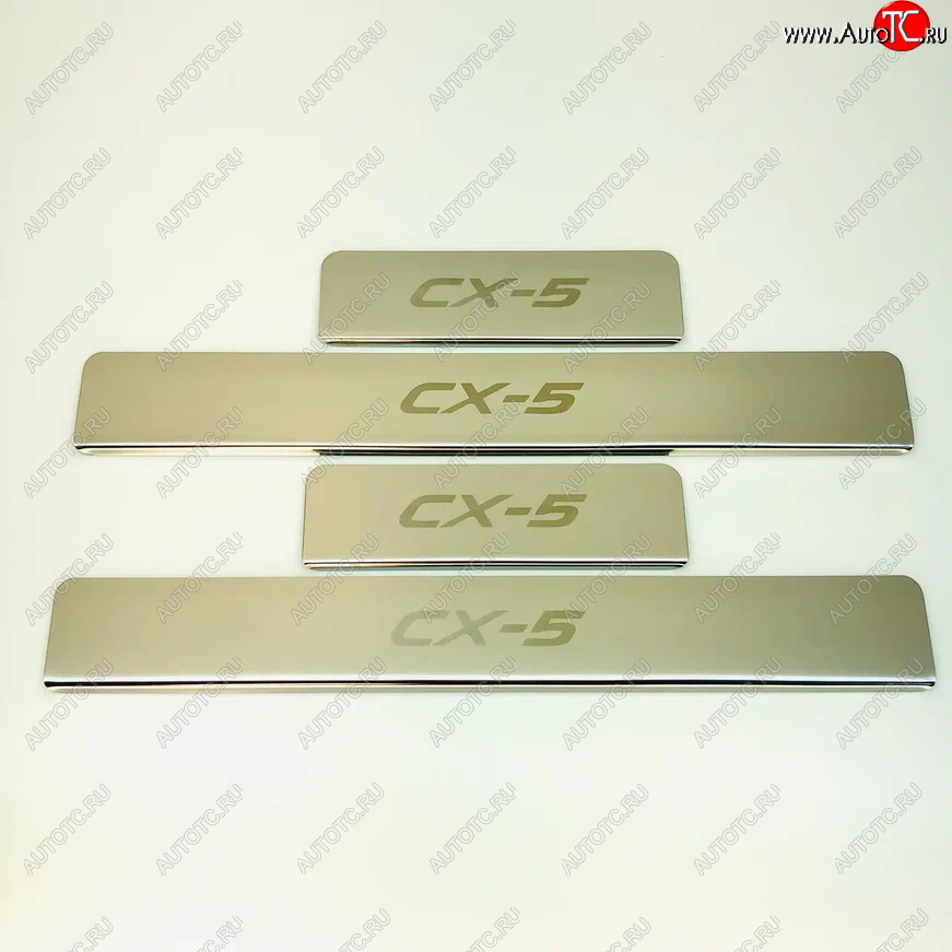 2 179 р. Накладки порожков салона INOX Mazda CX-5 KE рестайлинг (2015-2017) (Нержавеющая сталь)  с доставкой в г. Чебоксары