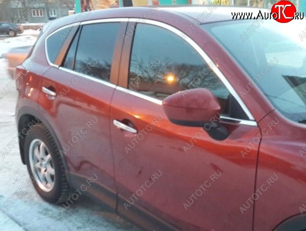 2 849 р. Накладки на нижнюю часть окон дверей СТ Mazda CX-5 KE дорестайлинг (2011-2014) (Неокрашенные)  с доставкой в г. Чебоксары