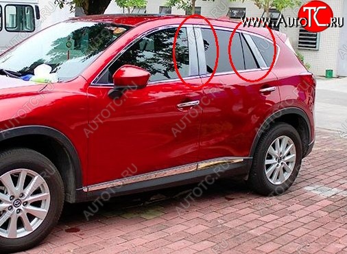 4 749 р. Накладки на центральные стойки дверей СТ Mazda CX-5 KE дорестайлинг (2011-2014) (Неокрашенные)  с доставкой в г. Чебоксары