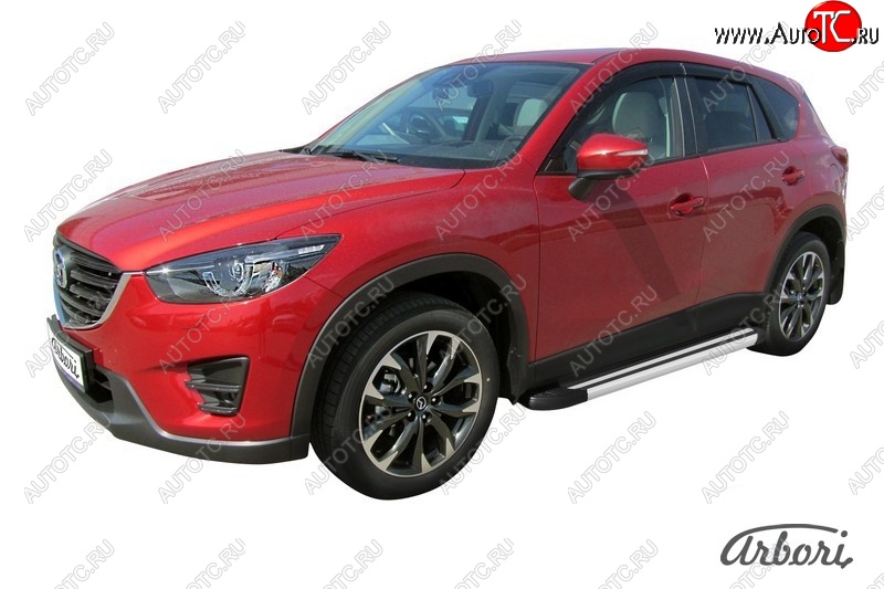 12 509 р. Порожки для ног Arbori Luxe Black  Mazda CX-5  KE (2011-2017) дорестайлинг, рестайлинг  с доставкой в г. Чебоксары