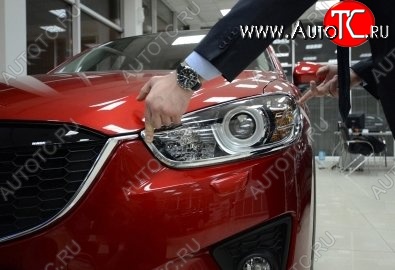 1 999 р. Реснички на фары CT Mazda CX-5 KE рестайлинг (2015-2017) (Неокрашенные)  с доставкой в г. Чебоксары
