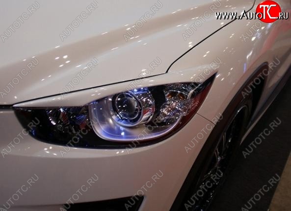 4 149 р. Реснички на фары DUCKS GARDEN Mazda CX-5 KE рестайлинг (2015-2017) (Неокрашенные)  с доставкой в г. Чебоксары