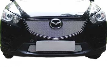1 639 р. Защитная сетка на решетку радиатор Russtal Mazda CX-5 KE рестайлинг (2015-2017) (чёрная, без выреза под парктронник)  с доставкой в г. Чебоксары. Увеличить фотографию 3