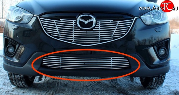 4 049 р. Декоративные элементы воздухозаборника Souz-96  Mazda CX-5  KE (2011-2017) дорестайлинг, рестайлинг (Хром 10 мм)  с доставкой в г. Чебоксары