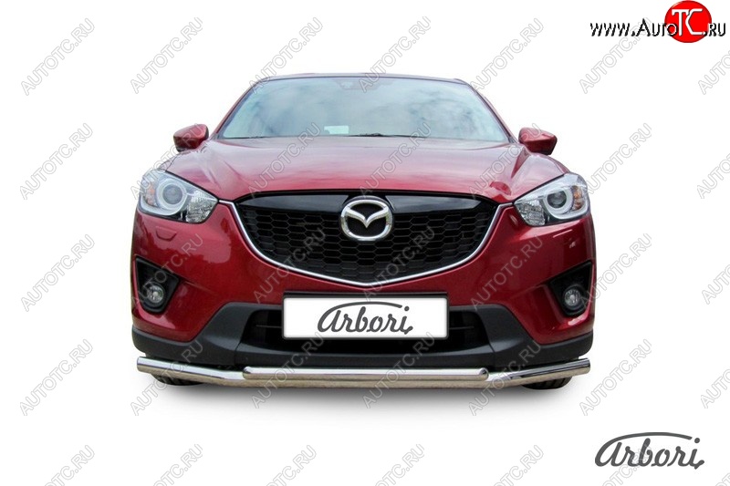 15 182 р. Защита переднего бампера Arbori (нержавейка, 2 трубы d57 и 42 mm) Mazda CX-5 KE рестайлинг (2015-2017)  с доставкой в г. Чебоксары