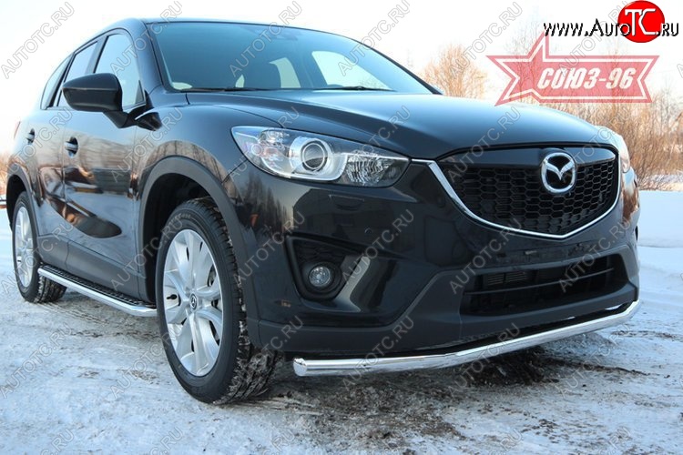 16 424 р. Защита переднего бампера одинарная Souz-96 (d60) Mazda CX-5 KE рестайлинг (2015-2017)  с доставкой в г. Чебоксары