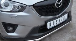 13 949 р. Одинарная защита переднего бампера диаметром 42 мм SLITKOFF  Mazda CX-5  KE (2011-2017) дорестайлинг, рестайлинг  с доставкой в г. Чебоксары. Увеличить фотографию 2