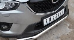 15 349 р. Одинарная защита переднего бампера диаметром 63 мм SLITKOFF Mazda CX-5 KE рестайлинг (2015-2017)  с доставкой в г. Чебоксары. Увеличить фотографию 2