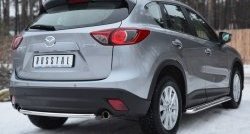 11 549 р. Одинарная защита заднего бампера из трубы диаметром 42 мм SLITKOFF  Mazda CX-5  KE (2011-2017) дорестайлинг, рестайлинг  с доставкой в г. Чебоксары. Увеличить фотографию 4