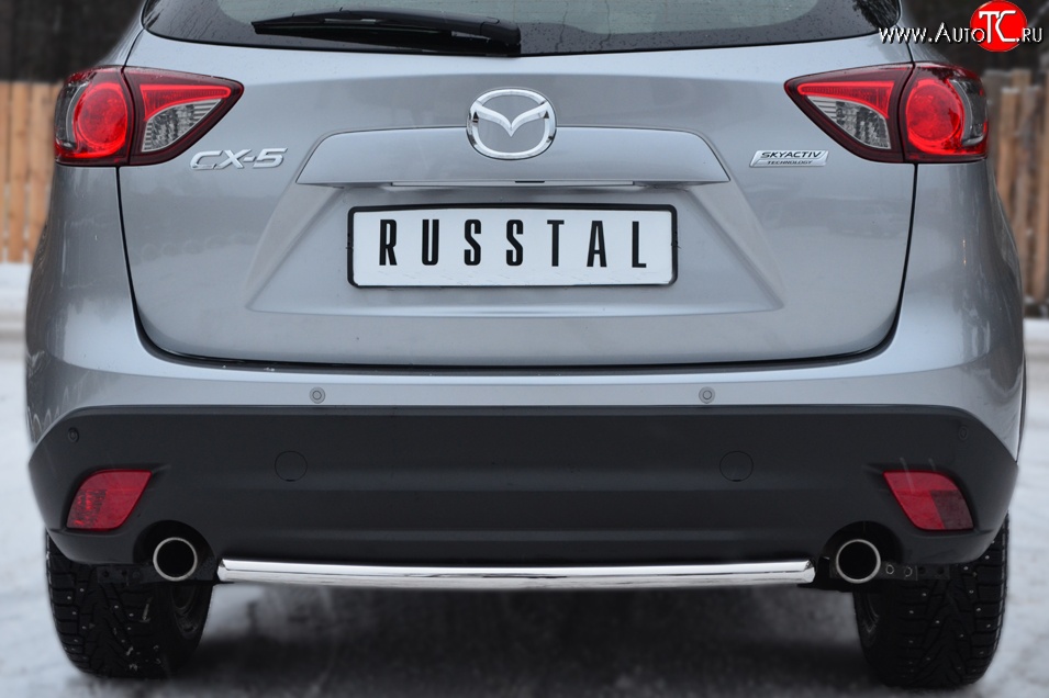 11 549 р. Одинарная защита заднего бампера из трубы диаметром 42 мм SLITKOFF  Mazda CX-5  KE (2011-2017) дорестайлинг, рестайлинг  с доставкой в г. Чебоксары