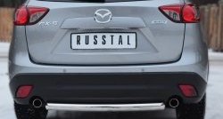 12 949 р. Одинарная защита заднего бампера из трубы диаметром 63 мм SLITKOFF  Mazda CX-5  KE (2011-2017) дорестайлинг, рестайлинг  с доставкой в г. Чебоксары. Увеличить фотографию 2