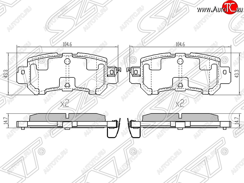 649 р. Колодки тормозные задние SAT  Mazda CX-5 KE дорестайлинг (2011-2014)  с доставкой в г. Чебоксары