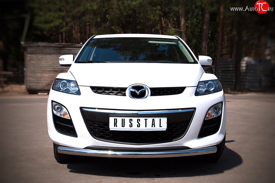 15 999 р. Одинарная защита переднего бампера диаметром 63 мм SLITKOFF  Mazda CX-7  ER (2010-2012) рестайлинг  с доставкой в г. Чебоксары