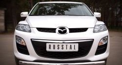 Одинарная защита переднего бампера диаметром 76 мм SLITKOFF Mazda CX-7  ER (2010-2012) рестайлинг
