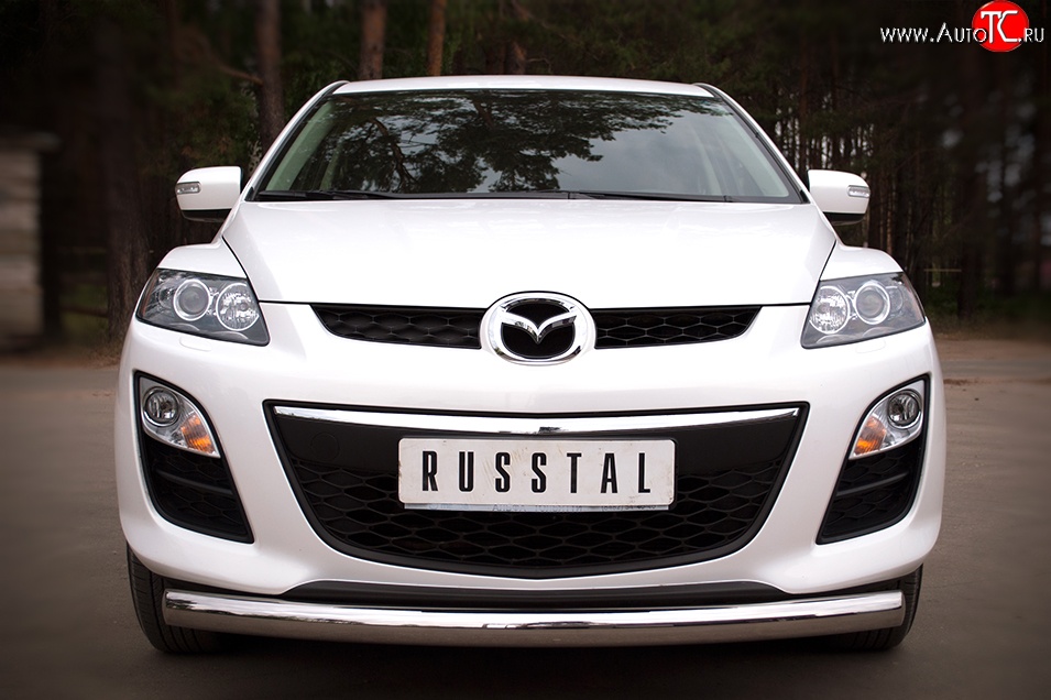 15 349 р. Одинарная защита переднего бампера диаметром 76 мм SLITKOFF  Mazda CX-7  ER (2010-2012) рестайлинг  с доставкой в г. Чебоксары