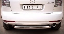 15 249 р. Одинарная защита заднего бампера из трубы диаметром 76 мм SLITKOFF  Mazda CX-7  ER (2010-2012) рестайлинг  с доставкой в г. Чебоксары. Увеличить фотографию 2