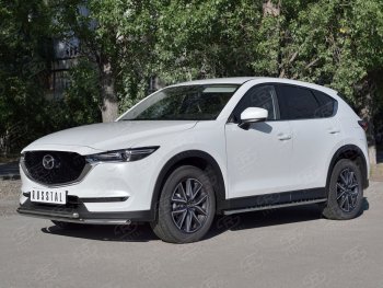 17 999 р. Защита переднего бампера (2 трубыØ42 мм, нержавейка) SLITKOFF  Mazda CX-5  KF (2016-2025)  с доставкой в г. Чебоксары. Увеличить фотографию 2