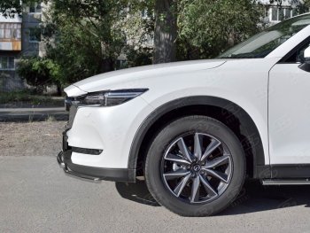 17 999 р. Защита переднего бампера (2 трубыØ42 мм, нержавейка) SLITKOFF  Mazda CX-5  KF (2016-2025)  с доставкой в г. Чебоксары. Увеличить фотографию 3